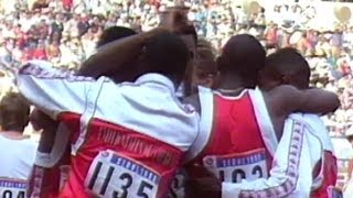 USA Share The 4x400m Relay World Record  Seoul 1988 Olympics [upl. by Elsinore]