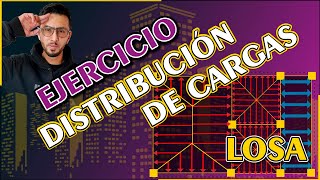 EJERCICIO DISTRIBUCIÓN DE CARGAS EN LOSAS  Una y dos direcciones [upl. by Harshman]