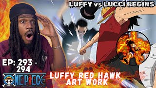 LUFFY vs LUCCI BEGINS  ONE PIECE REACTION EPISODE 293  294  ANIME  SUB [upl. by Ahseina45]