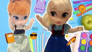 back to school Elsa and Anna toddlers going to school books bags lunch and more [upl. by Lear]