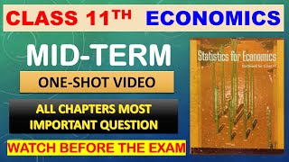 class 11th economics oneshot video statistics for economics midterm all most important question [upl. by Carce]