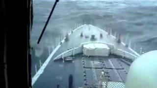 Watch Massive Rogue Wave Hits Navy Ship [upl. by Rawden308]