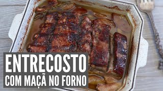 Entrecosto com maçã no forno  Food From Portugal [upl. by Enram]