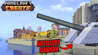 Defending My Colony With ARTILLERY In Minecraft Create Mod [upl. by Hartman]