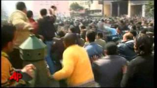 Raw Video Egypt Protesters Clash With Police [upl. by Nnail]