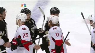 Last min of game handshakes Crosby interview May 24 2013 Ottawa Senators vs Pittsburgh Penguins [upl. by Boardman771]