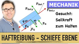 Haftreibung in der Schiefen Ebene  Reibungskraft in der Schiefen Ebene  Schiefe Ebene [upl. by Enak711]