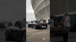 Bagged Mazda RX7 Rocketbunny on SSR Wheels [upl. by Blunt275]