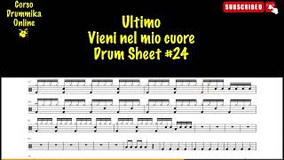 Ultimo Vieni nel mio cuore DRUM TRANSCRIPTION DRUM SHEET SPARTITO BATTERIA 24 [upl. by Tybalt426]