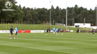 Evertons Ross Barkley scores a long range strike in England training [upl. by Ruella457]