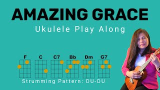 AMAZING GRACE  SDA Hymn 108  UKULELE GUITAR TUTORIAL PLAY ALONG  CHORDS LYRICS [upl. by Marka]