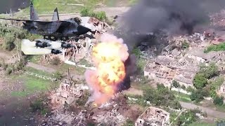 PRECISE POUNDING UKRAINIAN MIG29 STRIKE RUSSIAN BUNKERS WITH US GBU39 BOMBS  2024 [upl. by Zetnom]