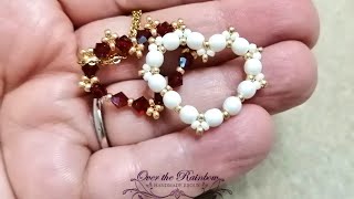 Tutorial Cuore con Perle e bicono Swarovski [upl. by Gans]