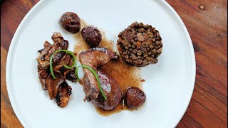 pigeonneau et lentilles du Lauragais avec cèpes et châtaignes [upl. by Cristina]