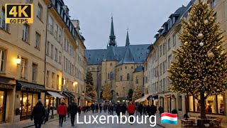 Guided Luxembourg Christmas Walking Tour 4K UHD 2160p60fps [upl. by Eetsirhc]