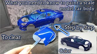 How To Paint and clear a scale model car body step by step and what you need to know [upl. by Sarita]