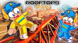 TESTAMOS O MELHOR JOGO DE PARKOUR DO MUNDO Rooftops amp Alleys The Parkour Game  Brancoala Games [upl. by Cianca]