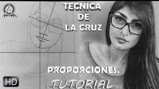 PROPORCIONES DE UN ROSTRO TÉCNICA DE LA CRUZ TIEMPO REAL [upl. by Pinsky]