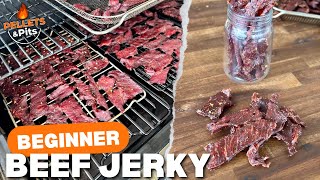 Smoked Beef Jerky Easy Homemade Jerky on the Pellet Grill [upl. by Sublett]