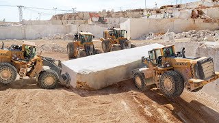 Extreme Process of Moving Million  Marble Rocks from Quarry [upl. by Ayotak320]