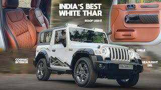 Most PREMIUM THAR White Modification in INDIA  SUPER LUXURIOUS INTERIOR  📞9321811482 [upl. by Hertz543]