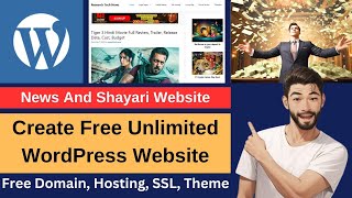 Create Free Unlimited WordPress Website  Free Domain Hosting SSL Theme [upl. by Atinele149]