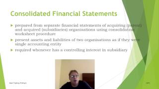 Consolidation Introduction for ACCA F7 P2 and IPSAS Cert Part 1 [upl. by Aneerak]