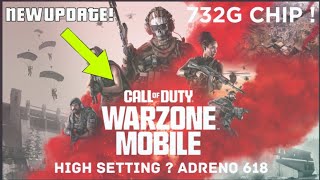 WARZONE MOBILE NEW UPDATE  SNAPDRAGON 732 G  HIGH SETTING  GAMEPLAY [upl. by Ylen]