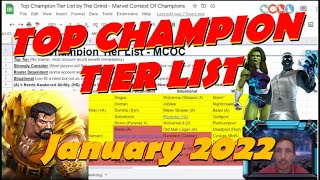 January 2022 Top Champions Tier List  Marvel Contest of Champions [upl. by Amelie]