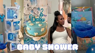 BABY SHOWER VLOG  GRWM FAMILY MOMENTS SHOWER DECOR amp OPENING GIFTS [upl. by Graehl]