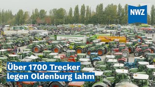 Agrardemo Über 1700 Trecker legen Oldenburg lahm [upl. by Nimesh182]