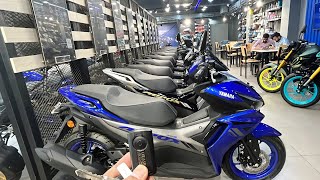 New 2024 Yamaha Aerox 155 S Smart Key Detail Review  Price  Features  Update  Racing Blue Color [upl. by Patterman]