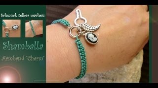 Schmuck selber machen Shamballa ARMBAND  mit Charme [upl. by Natty]