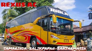 Pertamakalinya Bus AKAP Double Glass KaltimKalsel  Pulau Indah Jaya SamarindaBanjarmasin [upl. by Ayinat532]