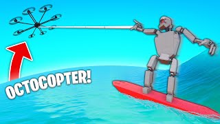 Pulling Surfing Robot With A Octocopter  Trailmakers [upl. by Ahsya]