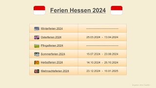 Ferien Hessen 2024 [upl. by Gillmore]