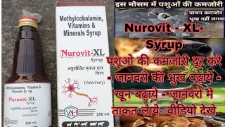 Nurovit XL Syrup  Veterinary uses Benefits Dosag Methylcobalamin Vitamins amp Minerals जानवरो के लिऐ [upl. by Scheider110]