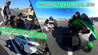 Polis Motoru Bağladı  S1000RR vs ZX10R Rolling [upl. by Ydderf]