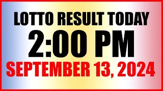 Lotto Result Today 2pm September 13 2024 Swertres Ez2 Pcso [upl. by Borgeson]