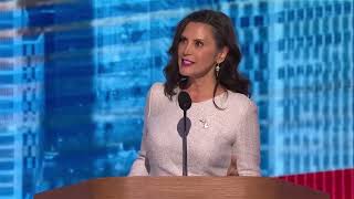 Governor Gretchen Whitmer at DNC quotDonald Trump called me that woman from Michiganquot [upl. by Elletnohs]