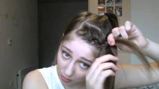 Quick amp Easy French Braid for fringeBangs tutorial short thin fine hair [upl. by Ahselrak]