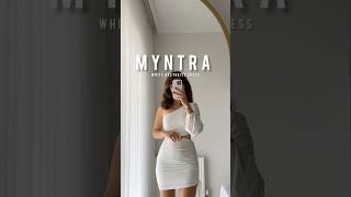 White Bodycon Dress Myntra youtubeshorts shorts birthdayoutfit [upl. by Eiramyllek]