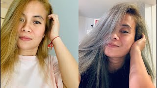 ORANGE HAIR TO GRAY USING WELLA 050 [upl. by Ydnagrub]