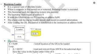 Module 4  Linkers Loaders Absolute Loader Bootstrap Loader [upl. by Wahkuna]