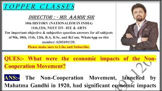 What were the economic impacts of the Non Cooperation Movement [upl. by Tohcnarf806]