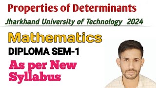 properties of Determinant  Example Diploma Engineering Mathematics Sem1 JUT  PYQ solution [upl. by Endres]