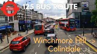 🚌 125 Full bus route Winchmore Hill  Colindale [upl. by Laeahcim395]