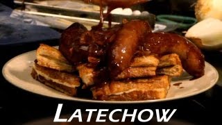 Grilled Cheese French Toast with Sausage Gravy  Latechow Episode 1 [upl. by Cailean]