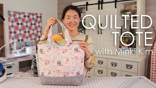 How to Make a Reversible Quilted Shopper Tote Bag with Minki Kim  Fat Quarter Shop [upl. by Balfore197]