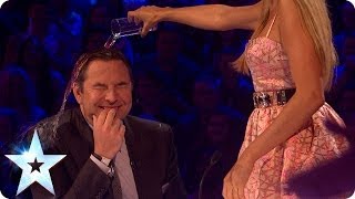 David gets a soaking from Alesha on BGMT  Britains Got More Talent 2014 [upl. by Eillime548]